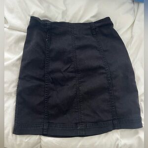 Free people black denim mini skirt